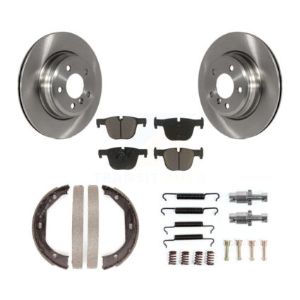 Rear Disc Rotors Ceramic Pads Parking Shoes Hardware Kit For BMW 330i xDrive 328i 335i GT K8C-104243