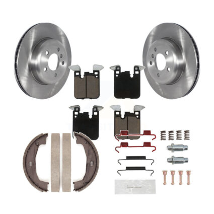 Rear Disc Rotors Ceramic Pads Parking Brake Shoes & Hardware Kit For BMW 428i xDrive 328i K8C-104245