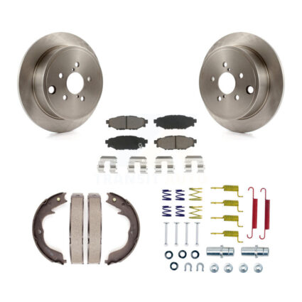 Rear Disc Rotors Ceramic Pads Parking Brake Shoes Hardware Kit For Subaru Outback Legacy K8C-104251