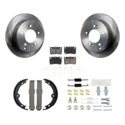 Rear Disc Rotors Ceramic Pads Parking Brake Shoes And Hardware Kit For Lexus IS250 K8C-104253
