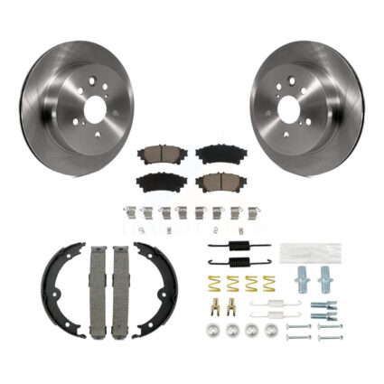 Rear Disc Rotors Ceramic Pads Parking Brake Shoes And Hardware Kit For Lexus IS250 K8C-104256