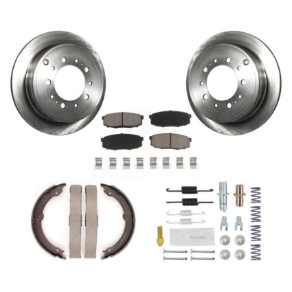 Rear Disc Rotors Ceramic Pads Parking Shoes Hardware Kit For Toyota Tundra Sequoia Lexus K8C-104260