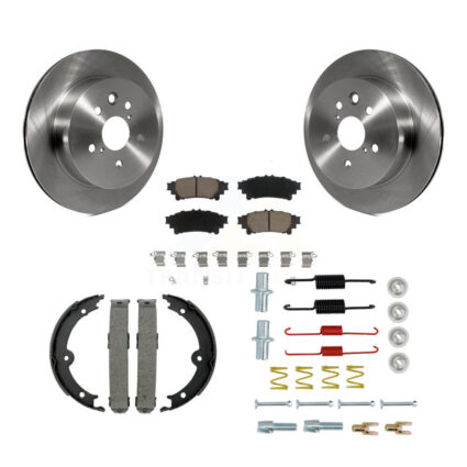 Rear Disc Rotors Ceramic Pads Parking Brake Shoes And Hardware Kit For Lexus IS350 K8C-104261
