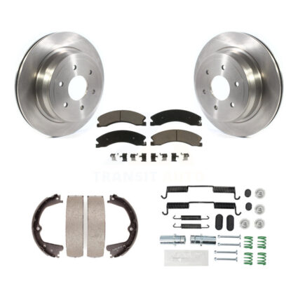 Rear Disc Rotors Ceramic Pads Parking Shoes & Hardware Kit For 2016-2019 Nissan TITAN XD K8C-104263
