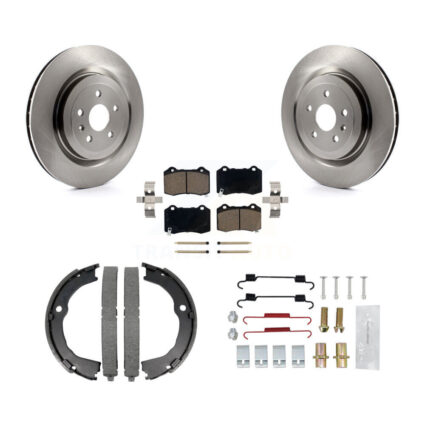 Rear Disc Rotors Ceramic Pads Parking Shoes & Hardware Kit For Chevrolet Camaro Cadillac K8C-104265