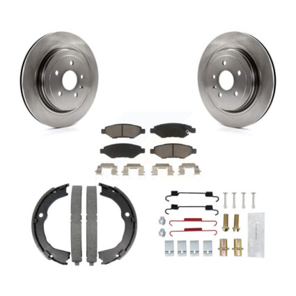 Rear Disc Rotors Ceramic Pads Parking Brake Shoes And Hardware Kit For Cadillac CTS K8C-104268