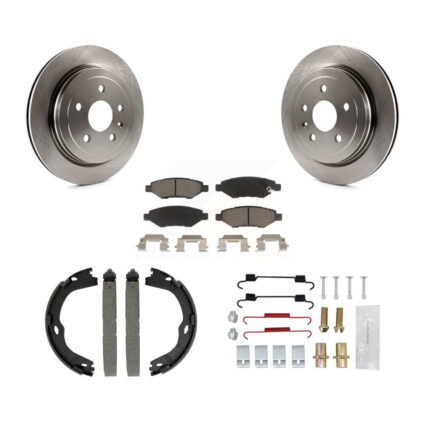 Rear Disc Rotors Ceramic Pads Parking Brake Shoes And Hardware Kit For Cadillac CTS K8C-104269