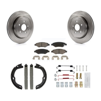 Rear Disc Rotors Ceramic Pads Parking Brake Shoes And Hardware Kit For Cadillac CTS K8C-104270