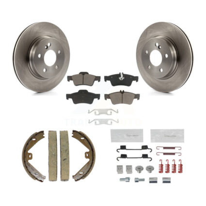 Rear Disc Rotors Ceramic Pads Parking Brake Shoes And Hardware Kit For Mercedes-Benz E550 K8C-104278