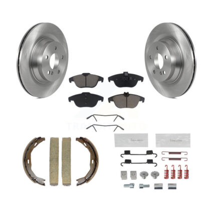 Rear Disc Rotors Ceramic Pads Parking Brake Shoes And Hardware Kit For Mercedes-Benz E550 K8C-104279
