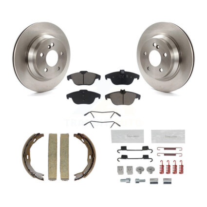 Rear Disc Rotors Ceramic Pads Parking Shoes Hardware Kit For 10 Mercedes-Benz E350 Coupe K8C-104280