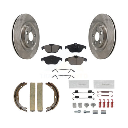 Rear Disc Rotors Ceramic Pads Parking Brake Shoes And Hardware Kit For Mercedes-Benz E400 K8C-104282