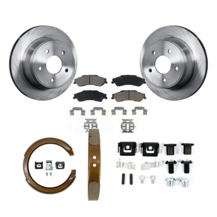Rear Disc Rotors Ceramic Pads Parking Shoes And Hardware Kit For Chevrolet GMC Blazer S10 K8C-104284