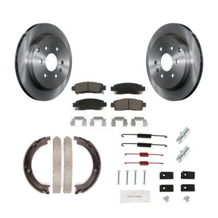 Rear Disc Rotors Ceramic Pads Parking Shoes And Hardware Kit For GMC Acadia Buick Enclave K8C-104295