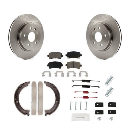 Rear Disc Rotors Ceramic Pads Parking Brake Shoes And Hardware Kit For Cadillac XTS K8C-104296