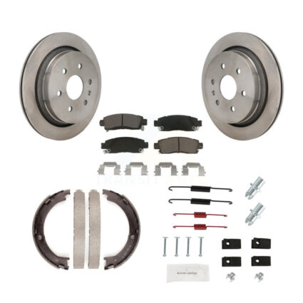 Rear Disc Rotors Ceramic Pads Parking Brake Shoes And Hardware Kit For Cadillac XTS K8C-104297