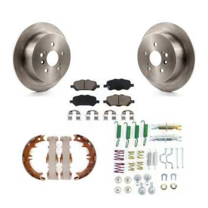 Rear Disc Rotors Ceramic Pads Parking Brake Shoes Hardware Kit For 2009-2016 Toyota Venza K8C-104300