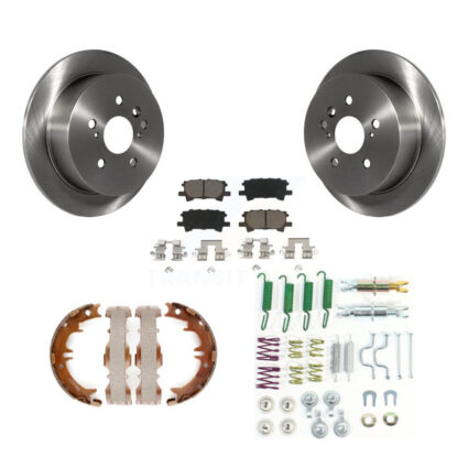 Rear Disc Rotors Ceramic Pads Parking Shoes And Hardware Kit For Lexus RX350 Toyota RX330 K8C-104303