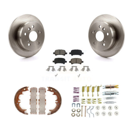 Rear Disc Rotors Ceramic Pads Parking Shoes & Hardware Kit For Toyota Camry Solara Avalon K8C-104323
