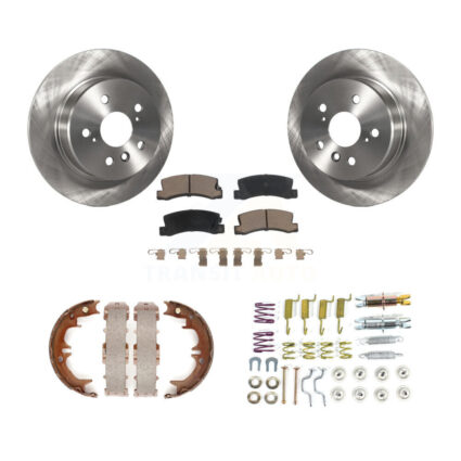 Rear Disc Rotors Ceramic Pads Parking Shoes & Hardware Kit For 1999-2003 Lexus RX300 AWD K8C-104327