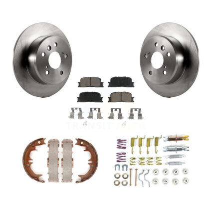 Rear Disc Rotors Ceramic Pads Parking Shoes Hardware Kit For 01-03 Toyota Highlander FWD K8C-104329