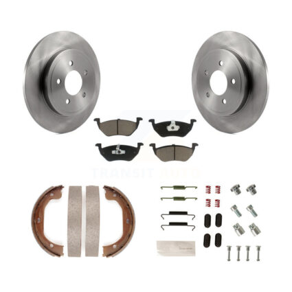 Rear Disc Rotors Ceramic Pads Parking Shoes & Hardware Kit For Ford Escape Mazda Tribute K8C-104343