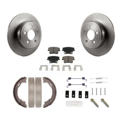 Rear Disc Rotors Ceramic Pads Parking Shoes & Hardware Kit For Dodge Chrysler 300 Charger K8C-104345