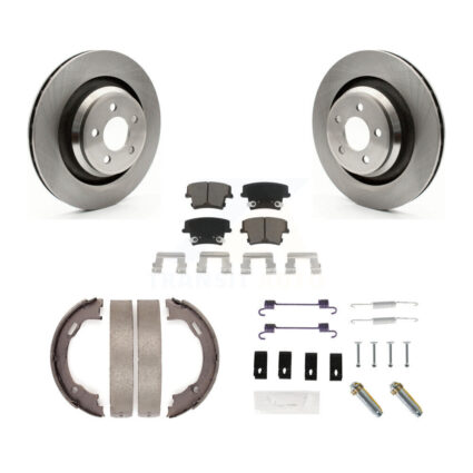 Rear Disc Rotors Ceramic Pads Parking Brake Shoes And Hardware Kit For Dodge Charger K8C-104348