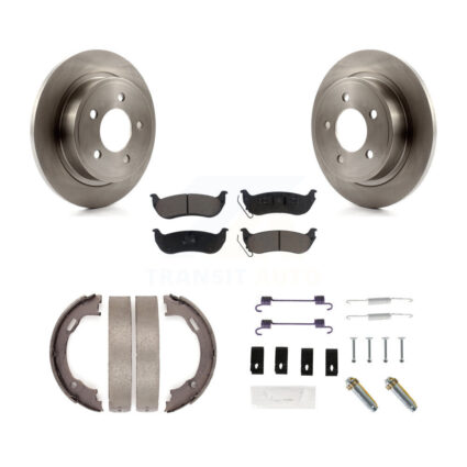 Rear Disc Rotors Ceramic Pads Parking Shoes Hardware Kit For 2004-2008 Chrysler Pacifica K8C-104349