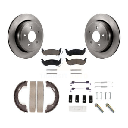 Rear Disc Rotors Ceramic Pads Parking Shoes Hardware Kit For Ford Crown Victoria Mercury K8C-104351
