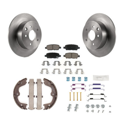 Rear Disc Rotors Ceramic Pads Parking Brake Shoes And Hardware Kit For Nissan Altima K8C-104361