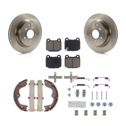 Rear Disc Rotors Ceramic Pads Parking Shoes And Hardware Kit For Nissan 350Z INFINITI G35 K8C-104365