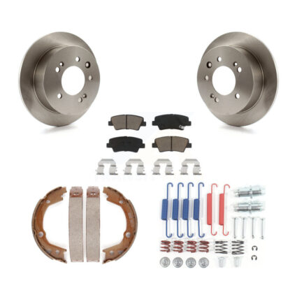 Rear Disc Rotors Ceramic Pads Parking Brake Shoes And Hardware Kit For Hyundai Elantra K8C-104372
