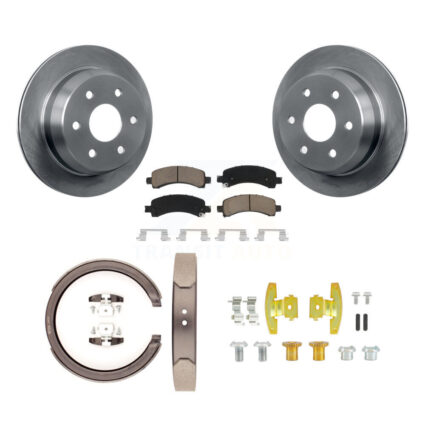 Rear Disc Rotors Ceramic Pads Parking Shoes And Hardware Kit For Chevrolet Avalanche 1500 K8C-104381