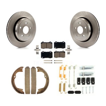 Rear Disc Rotors Ceramic Pads Parking Shoes & Hardware Kit For Jeep Grand Cherokee Dodge K8C-104387