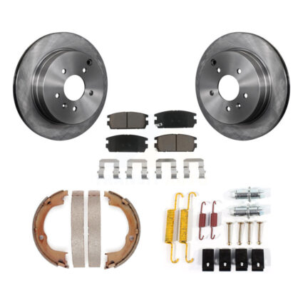 Rear Disc Rotors Ceramic Pads Parking Shoes & Hardware Kit For Chevrolet Equinox Pontiac K8C-104391