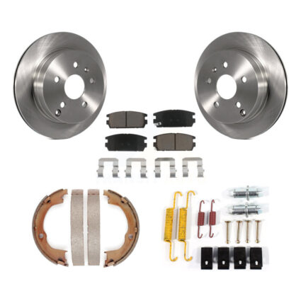 Rear Disc Rotors Ceramic Pads Parking Brake Shoes Hardware Kit For Chevrolet Equinox GMC K8C-104392