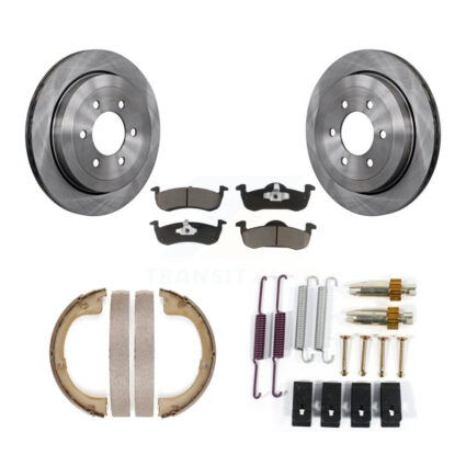 Rear Disc Rotors Ceramic Pads Parking Shoes And Hardware Kit For Ford Expedition Lincoln K8C-104393