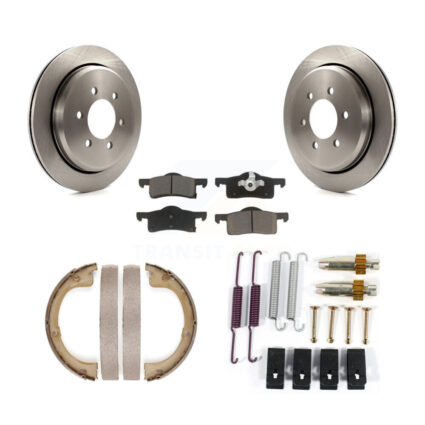 Rear Disc Rotors Ceramic Pads Parking Shoes And Hardware Kit For Ford Expedition Lincoln K8C-104397