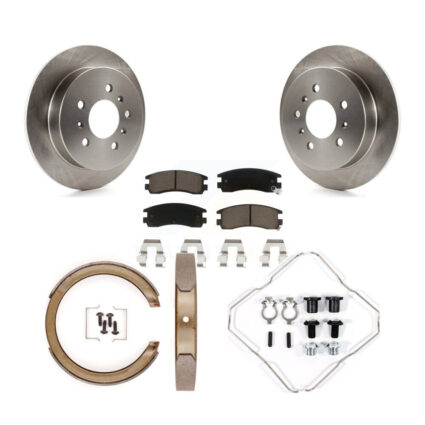 Rear Disc Rotors Ceramic Pads Parking Shoes Hardware Kit For Chevrolet Impala Pontiac Am K8C-104401