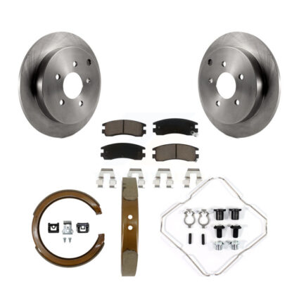 Rear Disc Rotors Ceramic Pads Parking Shoes And Hardware Kit For Buick Rendezvous Pontiac K8C-104402