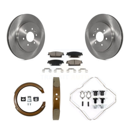 Rear Disc Rotors Ceramic Pads Parking Brake Shoes And Hardware Kit For Cadillac SRX K8C-104403