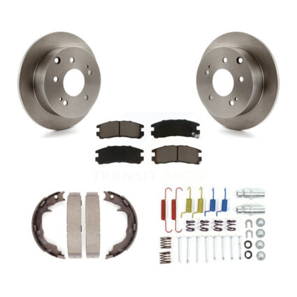Rear Disc Rotors Ceramic Pads Parking Shoes & Hardware Kit For Mitsubishi Eclipse Galant K8C-104406