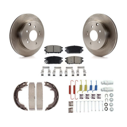 Rear Disc Rotors Ceramic Pads Parking Shoes & Hardware Kit For Mitsubishi Eclipse Galant K8C-104407