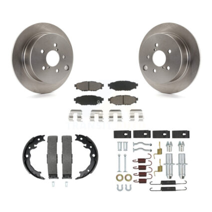 Rear Disc Rotors Ceramic Pads Parking Shoes Hardware Kit For Subaru Crosstrek Impreza XV K8C-104409