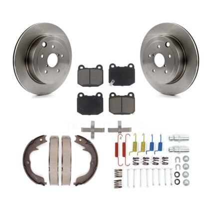 Rear Disc Rotors Ceramic Pads Parking Brake Shoes And Hardware Kit For Subaru Impreza K8C-104413