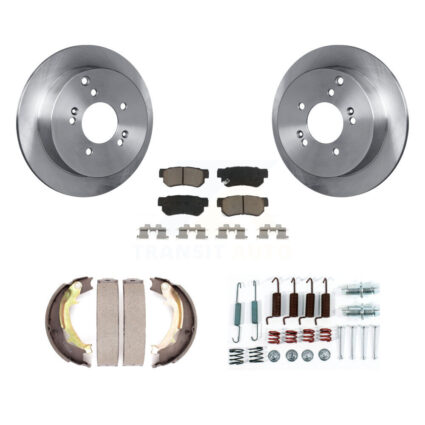 Rear Disc Rotors Ceramic Pads Parking Shoes & Hardware Kit For 2001-2004 Hyundai Santa Fe K8C-104418