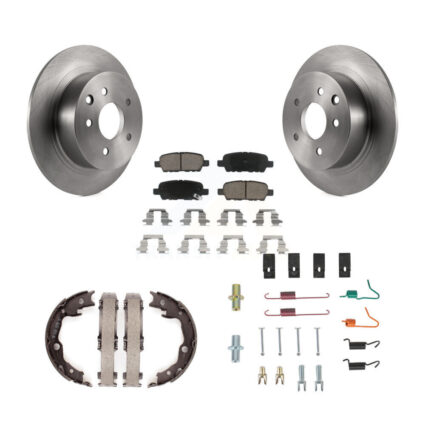 Rear Disc Rotors Ceramic Pads Parking Brake Shoes And Hardware Kit For Nissan Sentra Juke K8C-104422