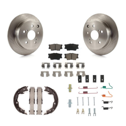 Rear Disc Rotors Ceramic Pads Parking Shoes & Hardware Kit For Toyota Matrix Pontiac Vibe K8C-104425