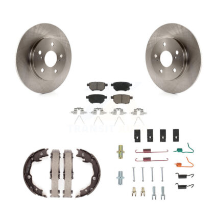 Rear Disc Rotors Ceramic Pads Parking Shoes & Hardware Kit For Toyota Matrix Pontiac Vibe K8C-104426